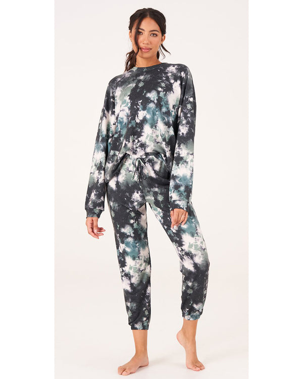 Onzie French Terry Sweatpants - 2256 Womens - Evergreen Tie Dye