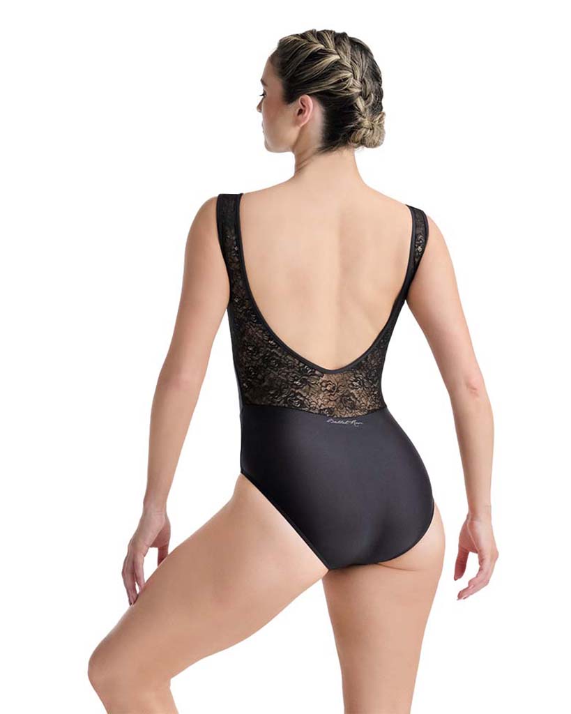 Ballet Rosa Inaya Pinch Seamed Front Lace Open Back Tank Leotard - Womens