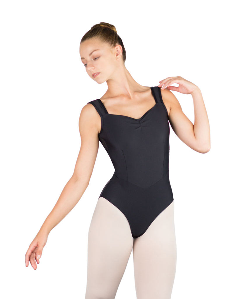 Ballet Rosa Inaya Pinch Seamed Front Lace Open Back Tank Leotard - Womens