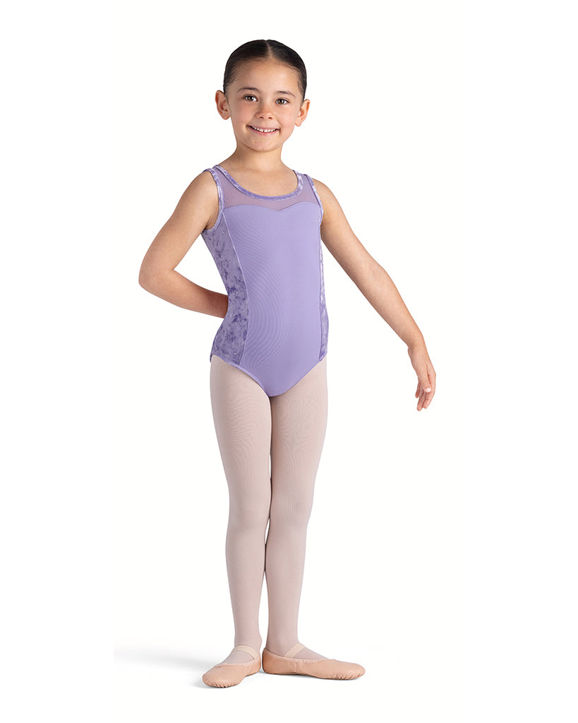 Bloch Amelia Scoop Sweetheart Neck Velvet Diamante Mesh Back Tank Leotard - CL5645 Girls