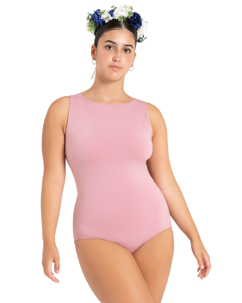 Capezio Marigold Boat Neck Ruched Mesh Open Back Tank Leotard - 12088W Womens