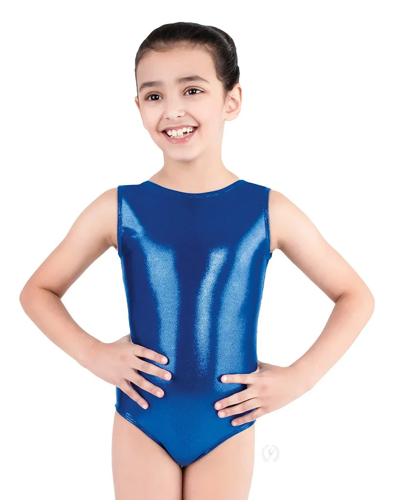 Eurotard Soft Metallic Gymnastic Tank Leotard - 2989 Girls - Fuschia