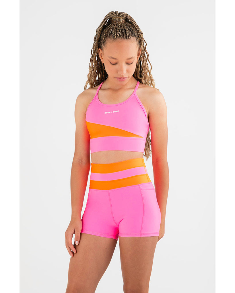 Every Turn On-The-Go Crop Top - Girls - Candy Neon Orange