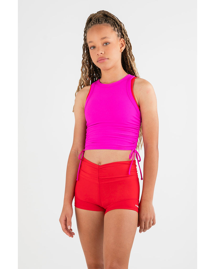 Every Turn Peppa Cropped Rib Singlet - Girls - Pink