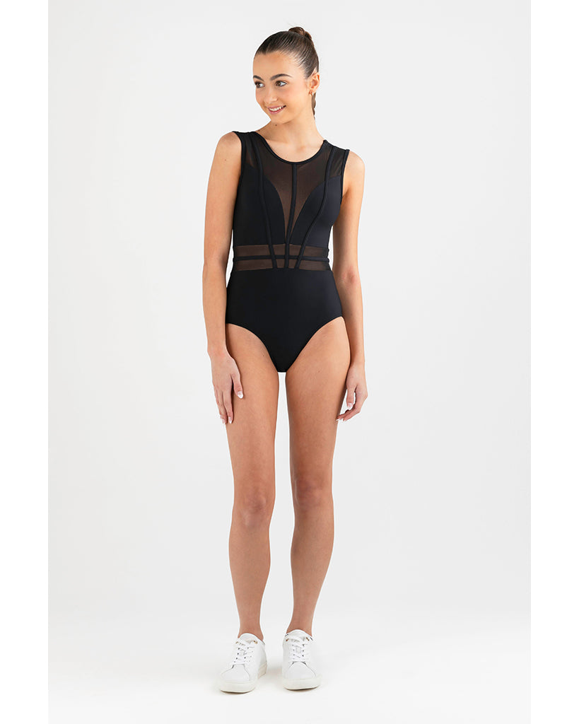 Every Turn Saskia Sleevless Leotard - Girls - Black