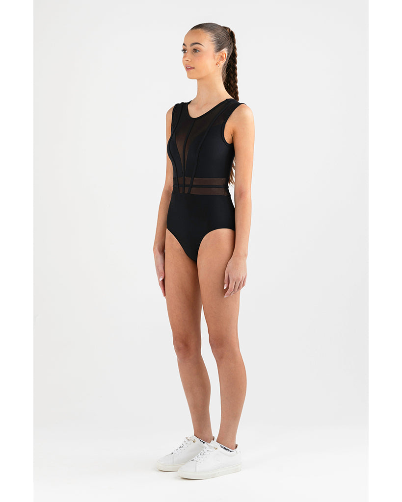 Every Turn Saskia Sleevless Leotard - Girls - Black