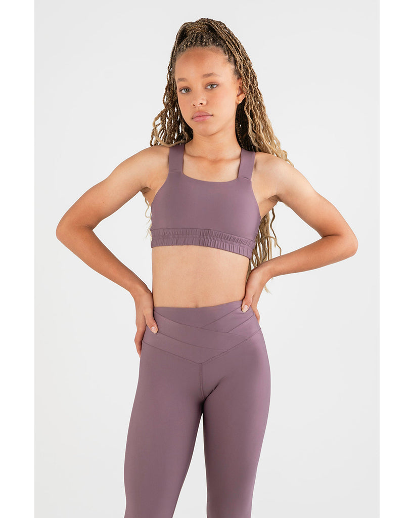 Every Turn Stretch It Crop Top - Girls - Cinnamon Latte