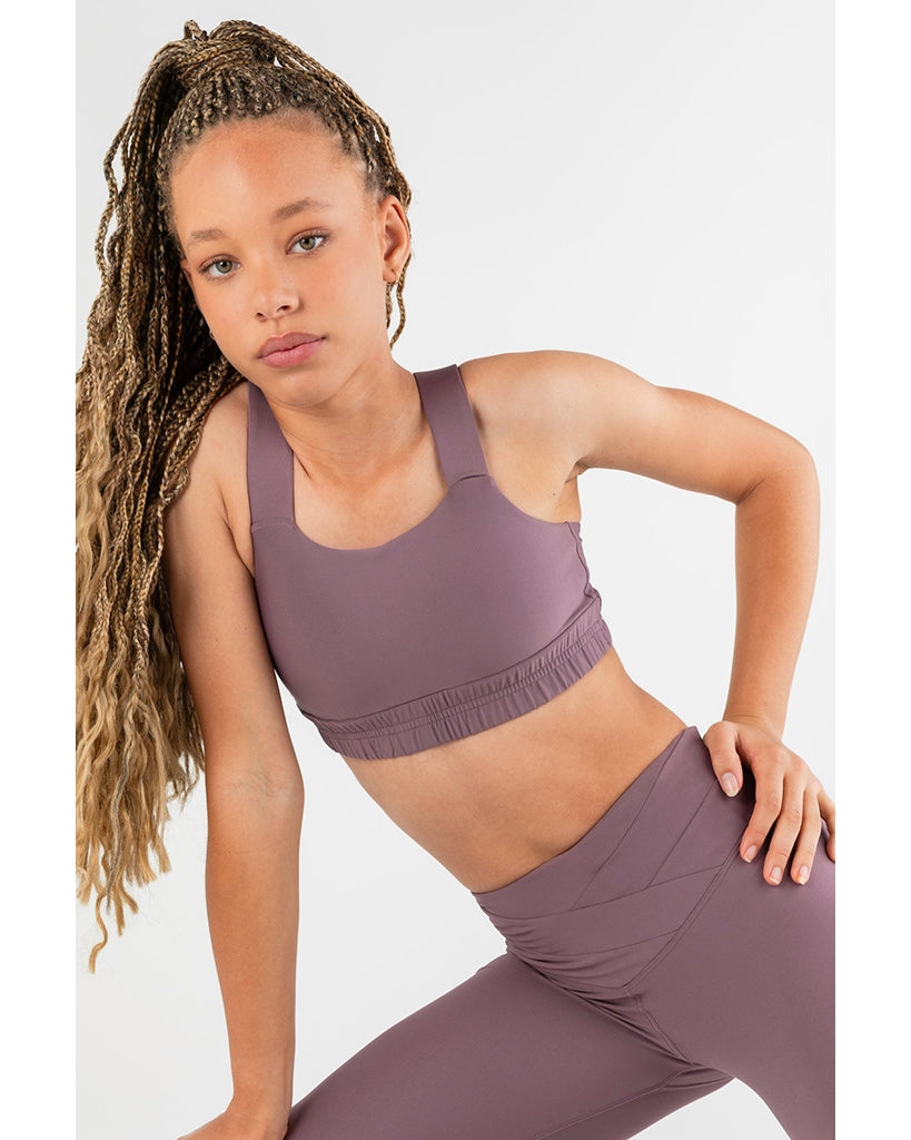 Every Turn Stretch It Crop Top - Girls - Cinnamon Latte