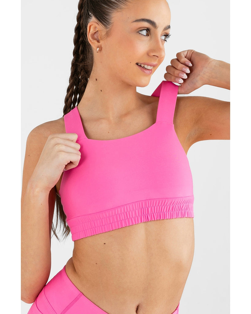 Every Turn Stretch It Crop Top - Girls - Milkshake Pink