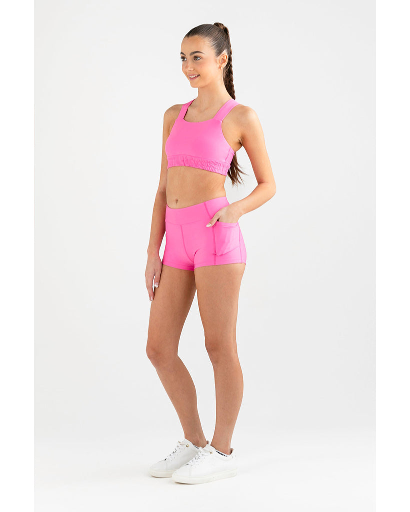 Every Turn Stretch It Crop Top - Girls - Milkshake Pink