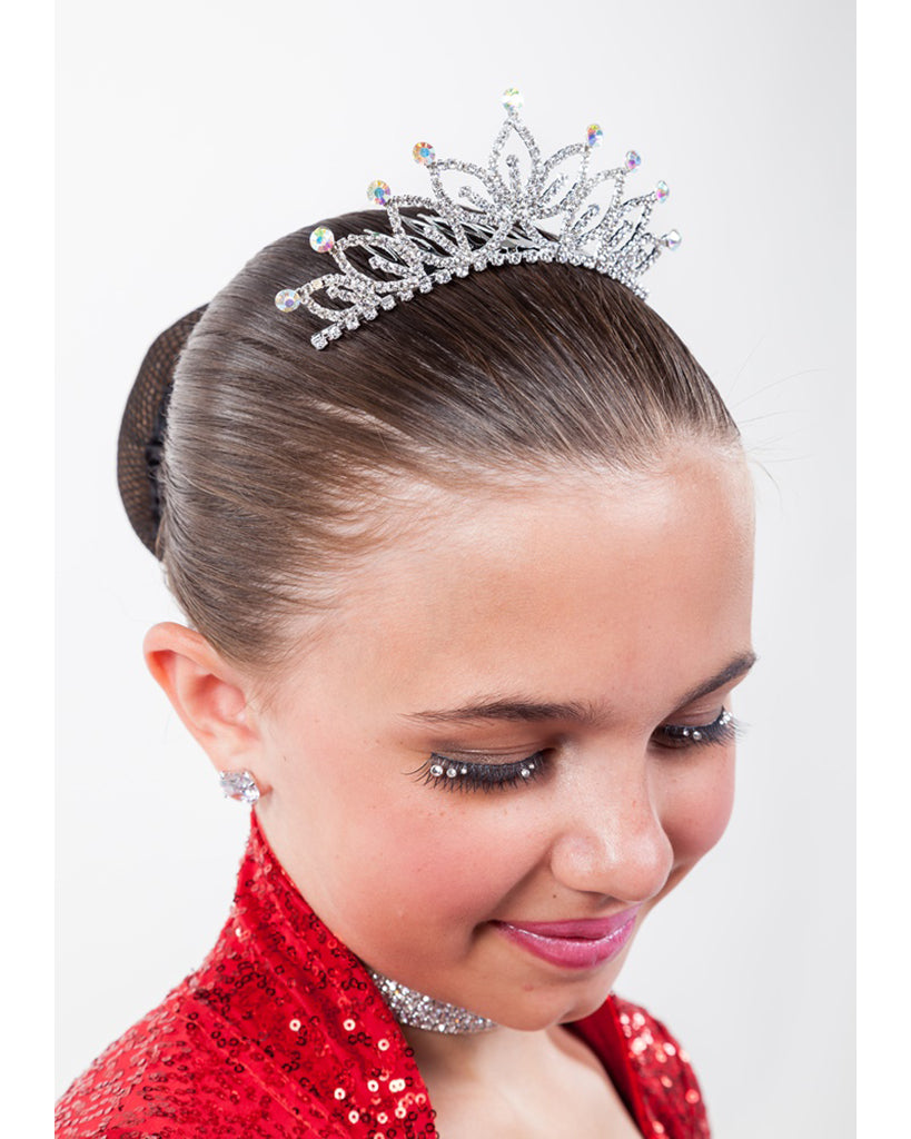 FH2 Medium Dance Competition Pointed Leaf Crystal Tiara - TR0509