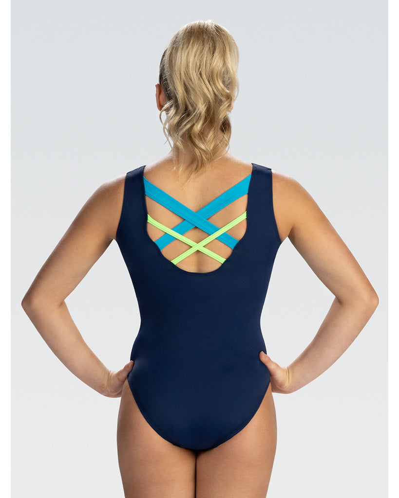 GK Elite Determined Dream Gymnastic Tank Leotard - 3922 Womens - Navy