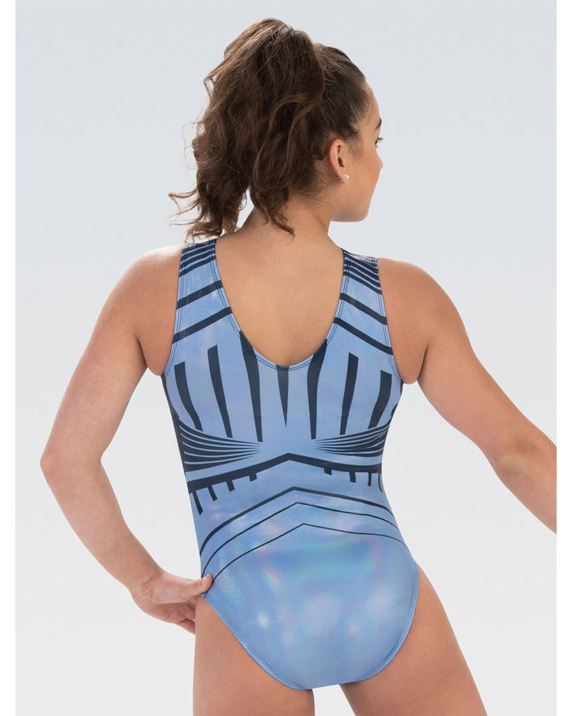 GK Elite Printed Composed Gymnastic Tank Leotard - 3880 Womens - Periwinkle Print