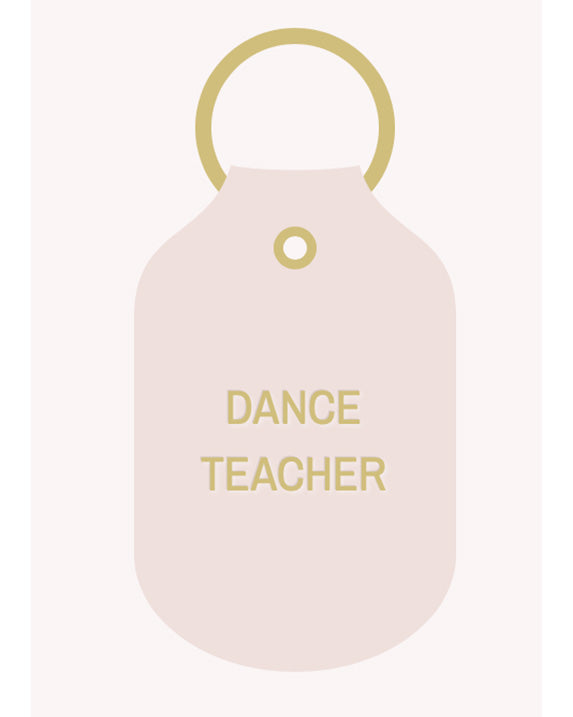 Hand &amp; Sew Dancewear Centre Recycled Leather Keychain - Dance Teacher - Natural