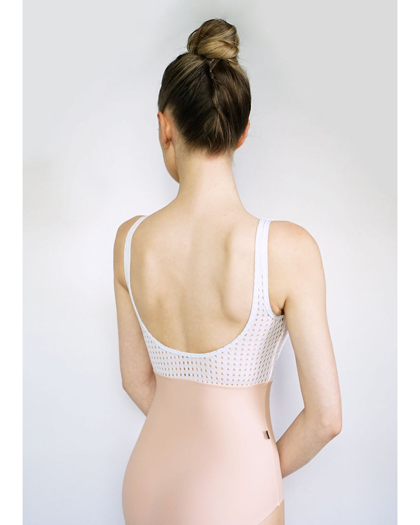 Jule Dancewear Luster Pop Mesh Tank Leotard - Womens - White/Peach