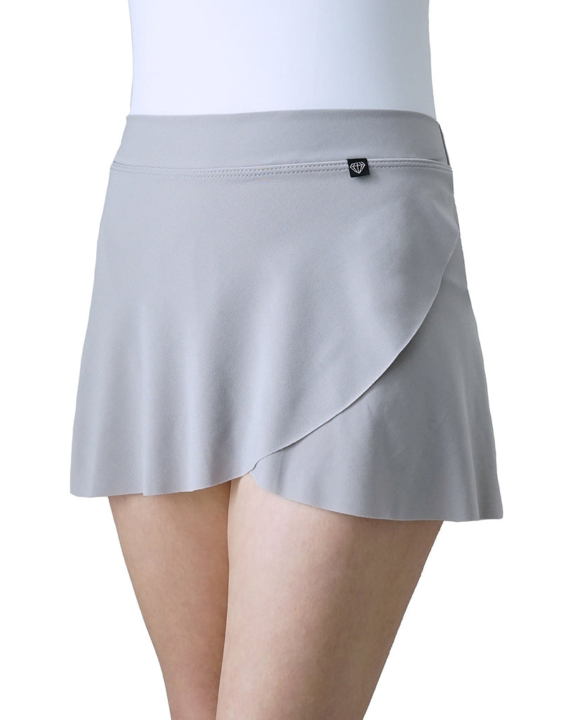 Jule Dancewear Mock Wrap Petal Pull-On Skirt - PS3 Womens - Dove Grey