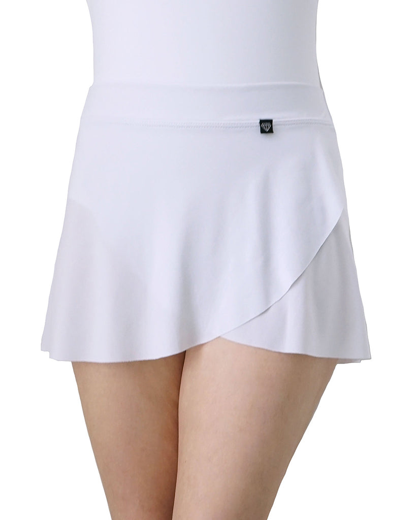 Jule Dancewear Mock Wrap Petal Pull-On Skirt - PS3 Womens - White