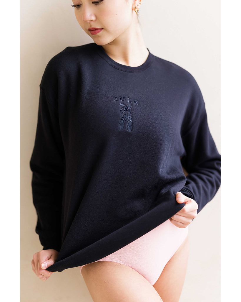 Jule Dancewear Pointe Crewneck Sweatshirt - Womens - Black