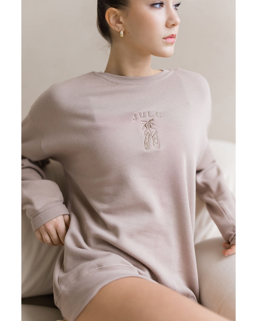 Jule Dancewear Pointe Crewneck Sweatshirt - Womens - Latte