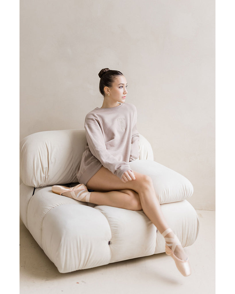 Jule Dancewear Pointe Crewneck Sweatshirt - Womens - Latte