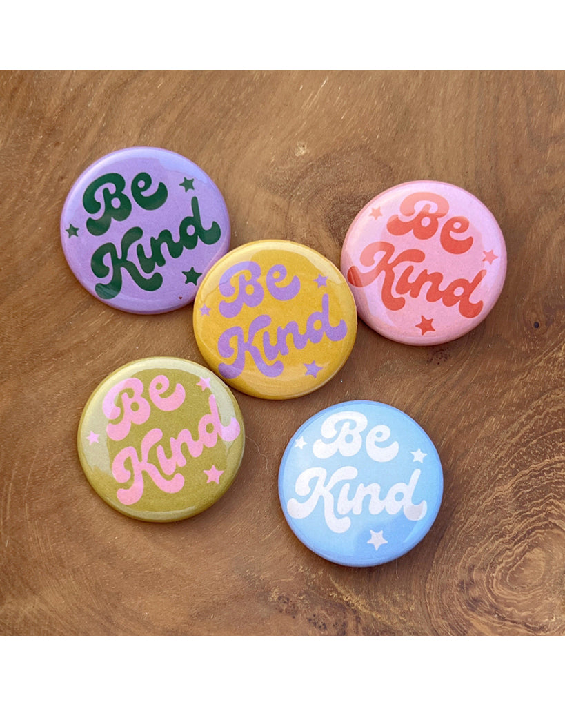 Kindness is Magic Be Kind Button Pin - Lilac