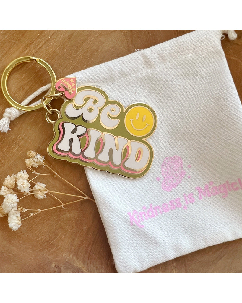 Kindness is Magic Be Kind Smiley Keychain