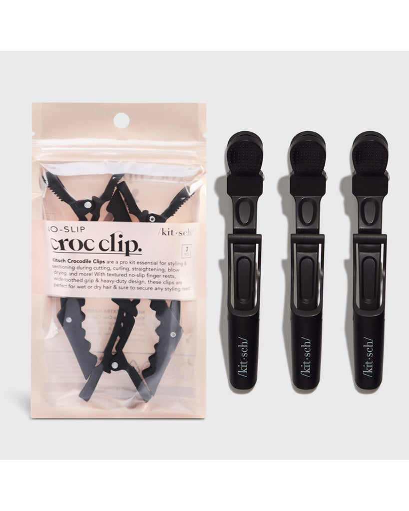 Kitsch No Slip Crocodile Clip 3pc - Black