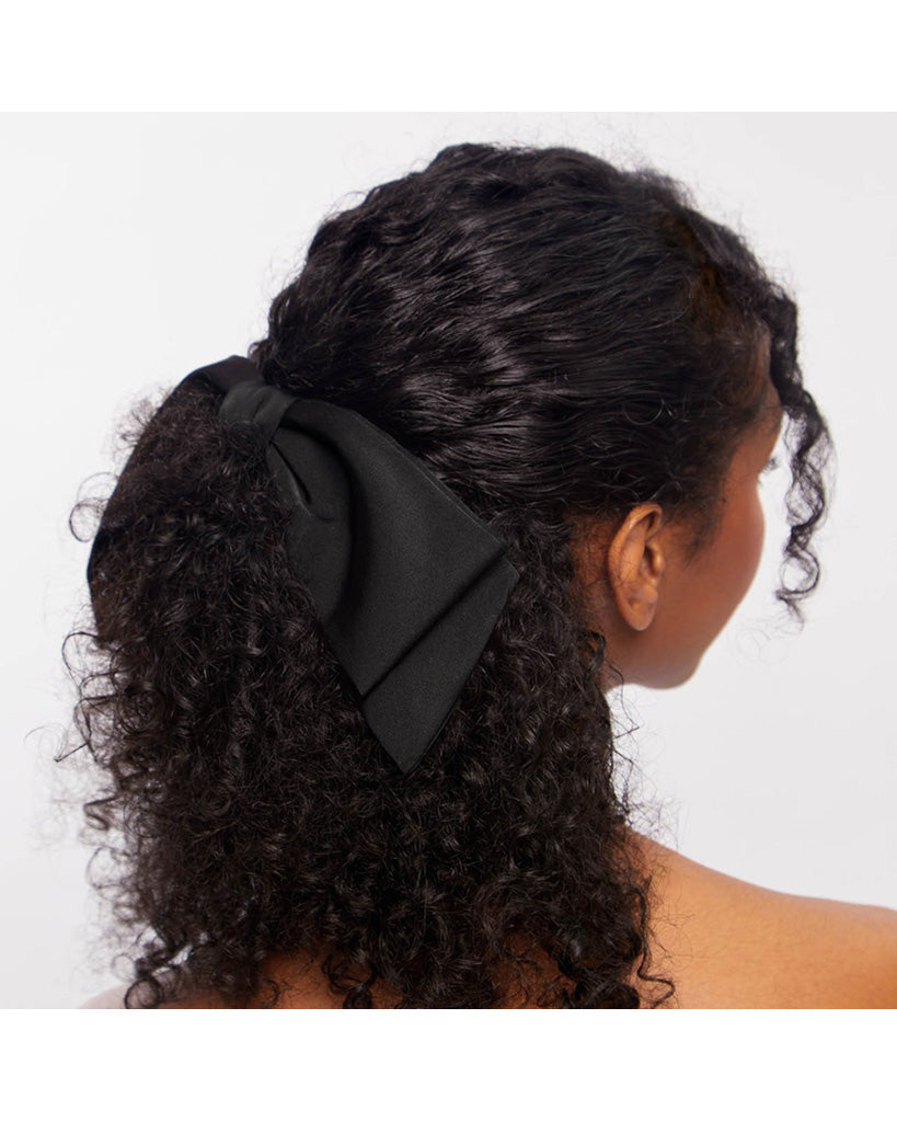 Kitsch Recycled Fabric Bow Hair Clip 1pc - Black