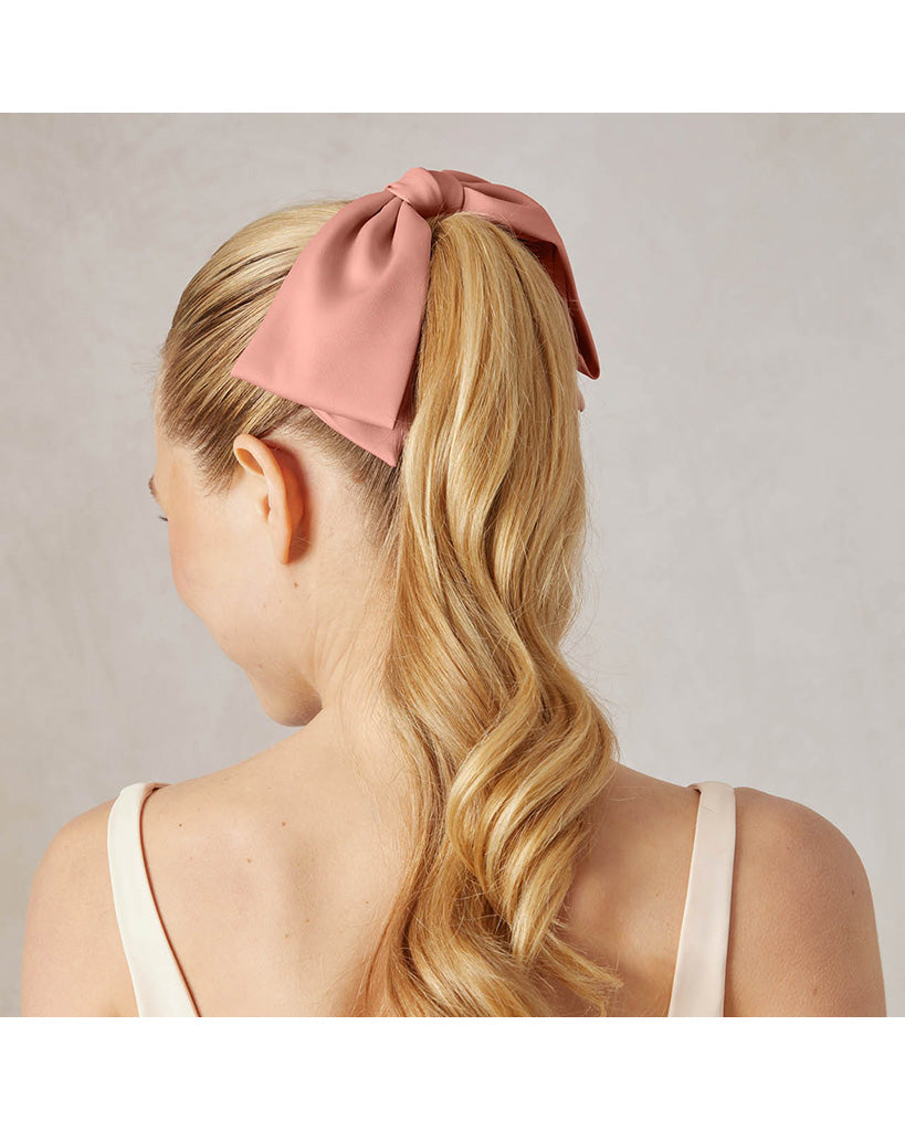 Kitsch Recycled Fabric Bow Hair Clip 1pc - Rosewood