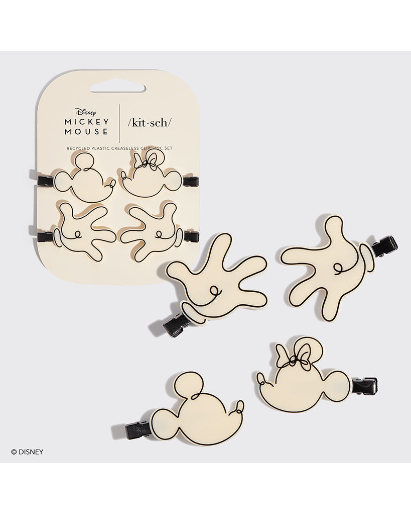 Kitsch &amp; Mickey and Minnie Recycled Creaseless Clips 4pc Set