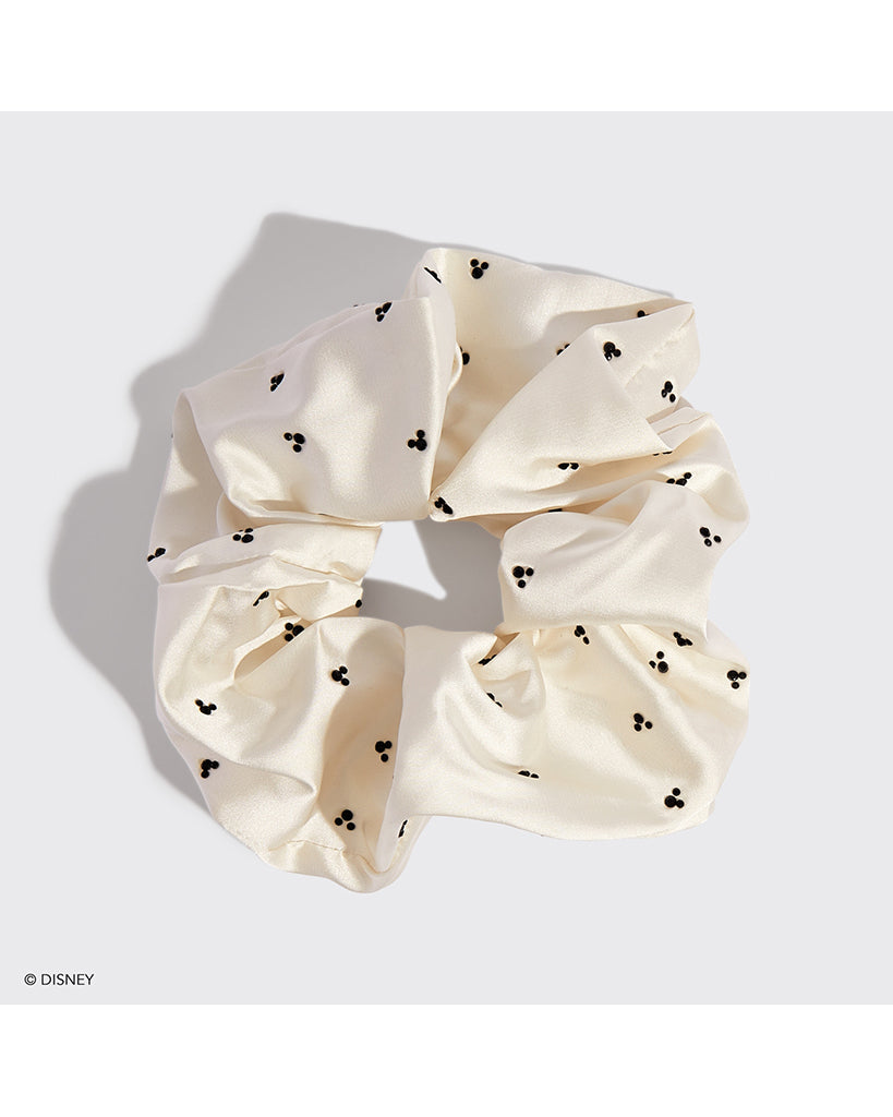 Kitsch &amp; Mickey and Minnie Recycled Fabric Scrunchie - Cream