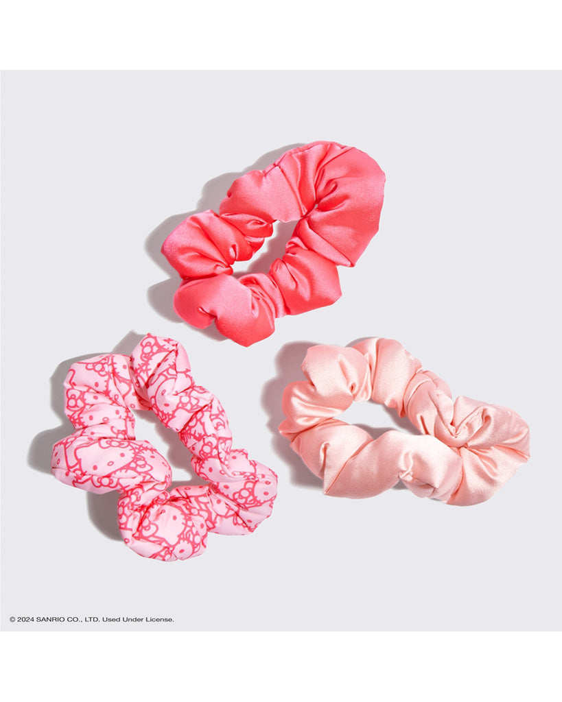 Kitsch x Hello Kitty Recycled Fabric Puffy Scrunchies 3pc Set