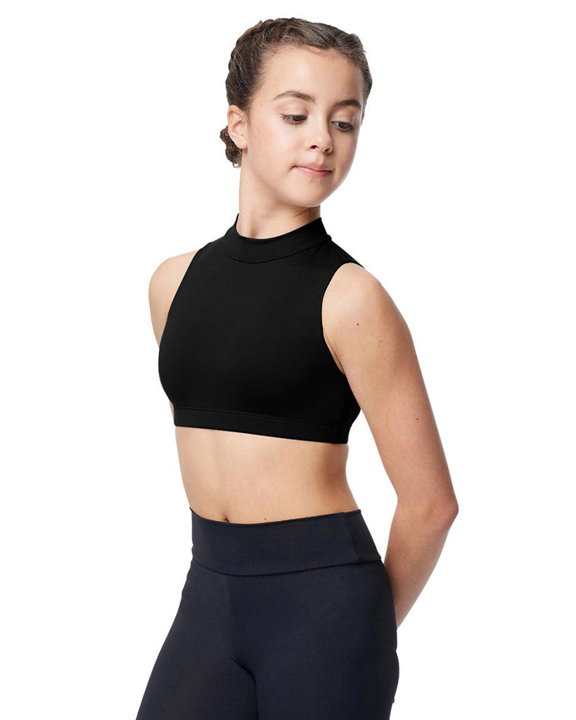 Lulli Dancewear Bayusha Mock Neck Open Back Bra Crop Top - LUB375C Girls