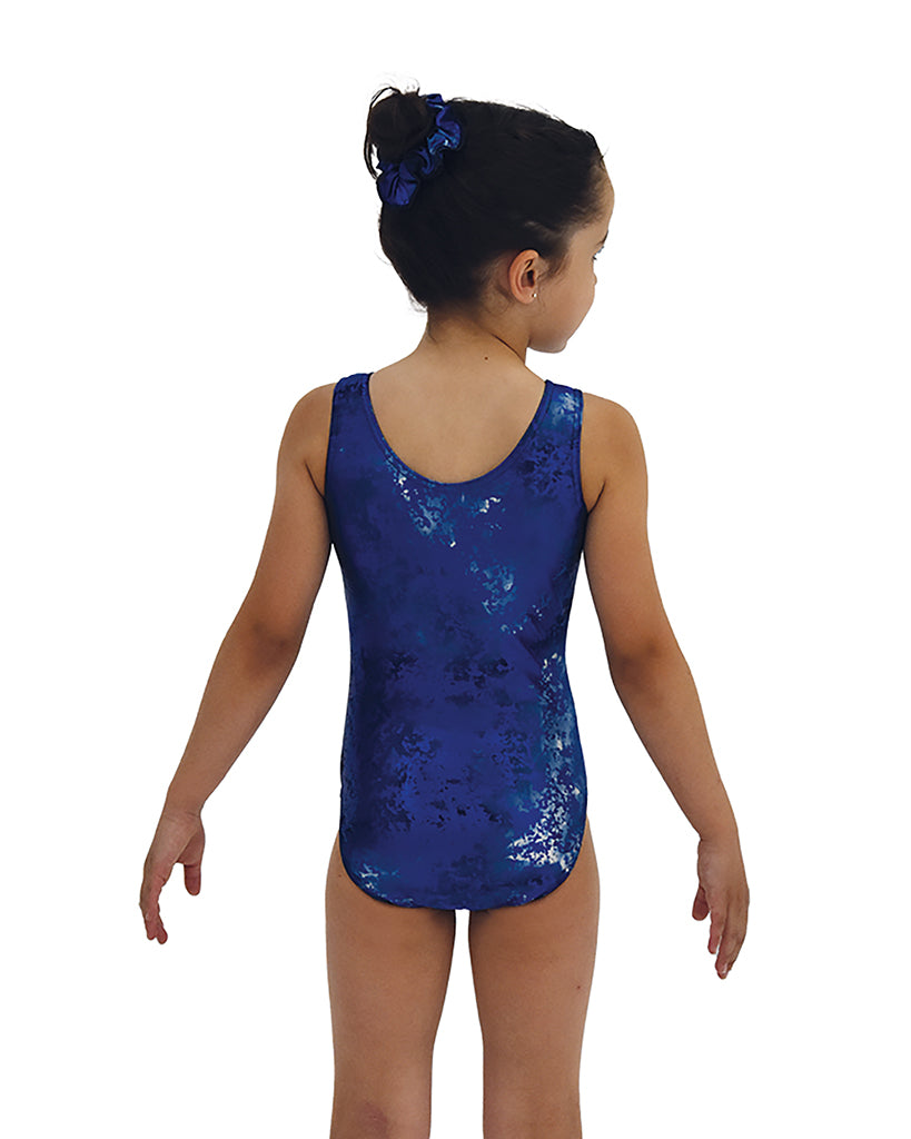 Mondor Abstract Print Gymnastic Leotard - 7822C - Ice Cave Print Girls