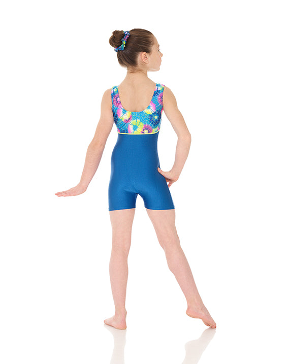 Mondor Combination Print Gymnastic Biketard - 27845C Girls