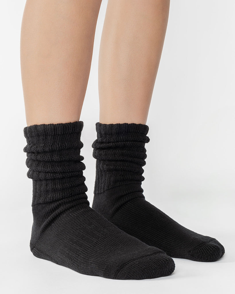 Pointe Studio Slouch Crew Grip Sock - Womens - Black