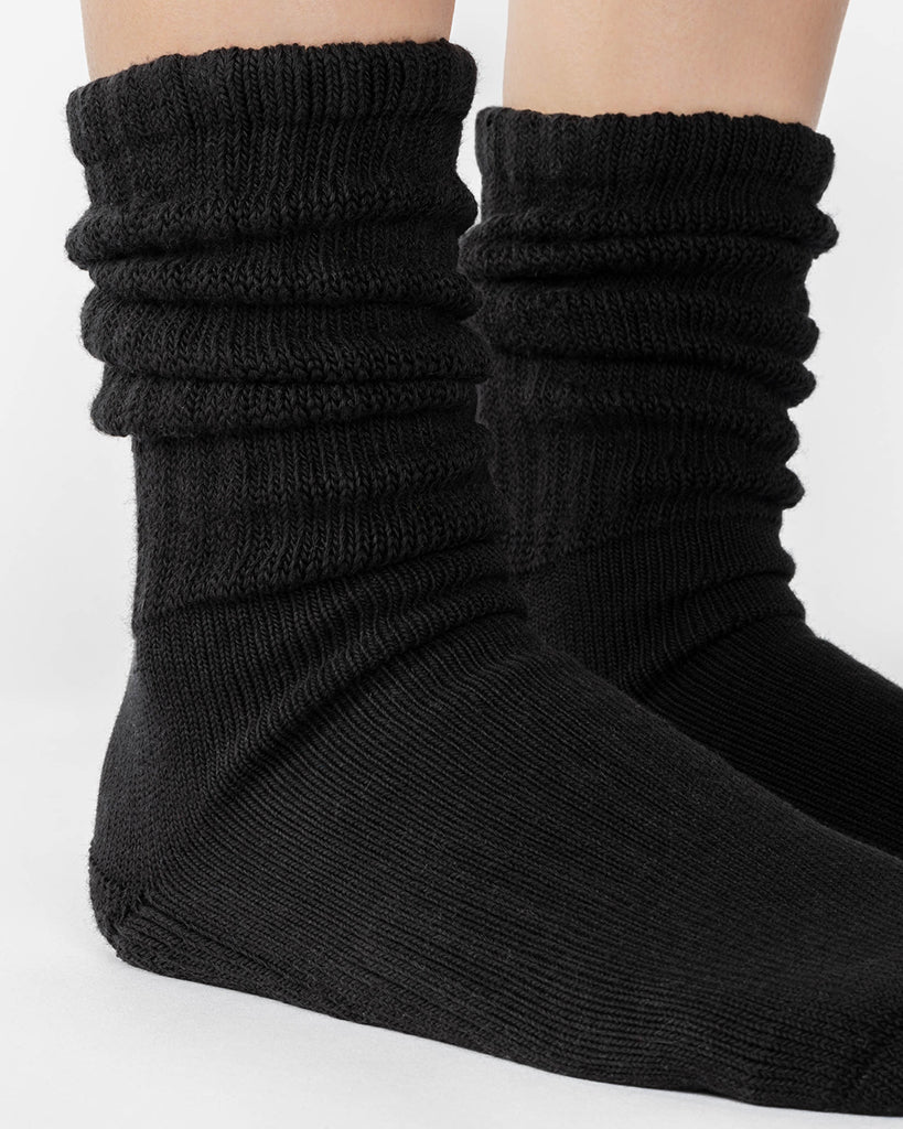 Pointe Studio Slouch Crew Grip Sock - Womens - Black