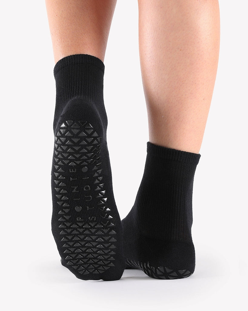 Pointe Studio Union Ankle Grip Sock - Womens - Black