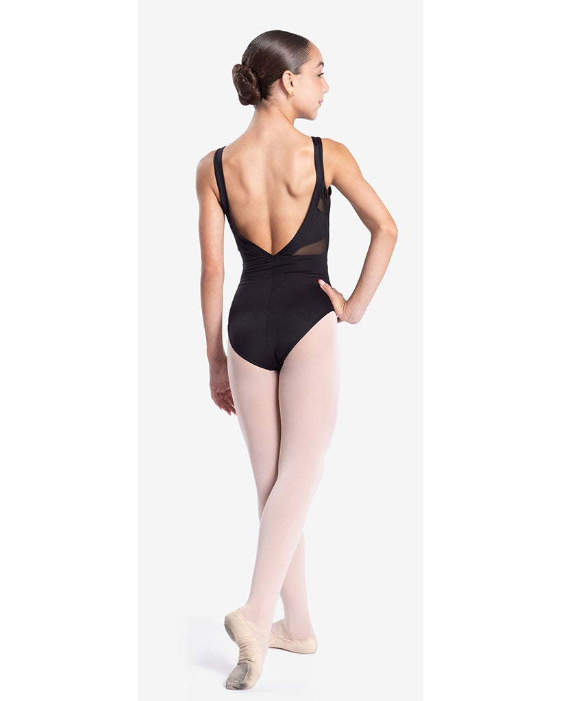 So Danca Be You Toscanina Low V Back Mesh Insert Tank Leotard - L2651 Girls