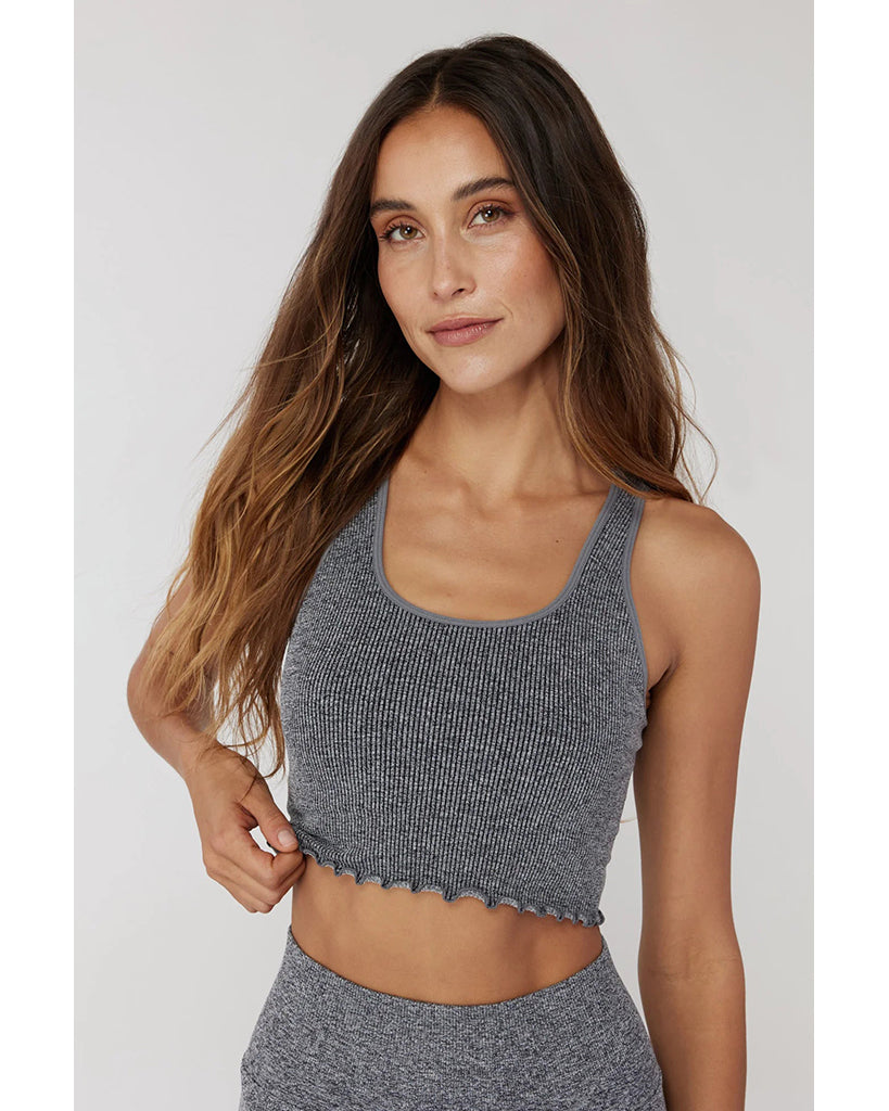 Spiritual Gangster Amor Crop Tank - Womens - Heather Grey