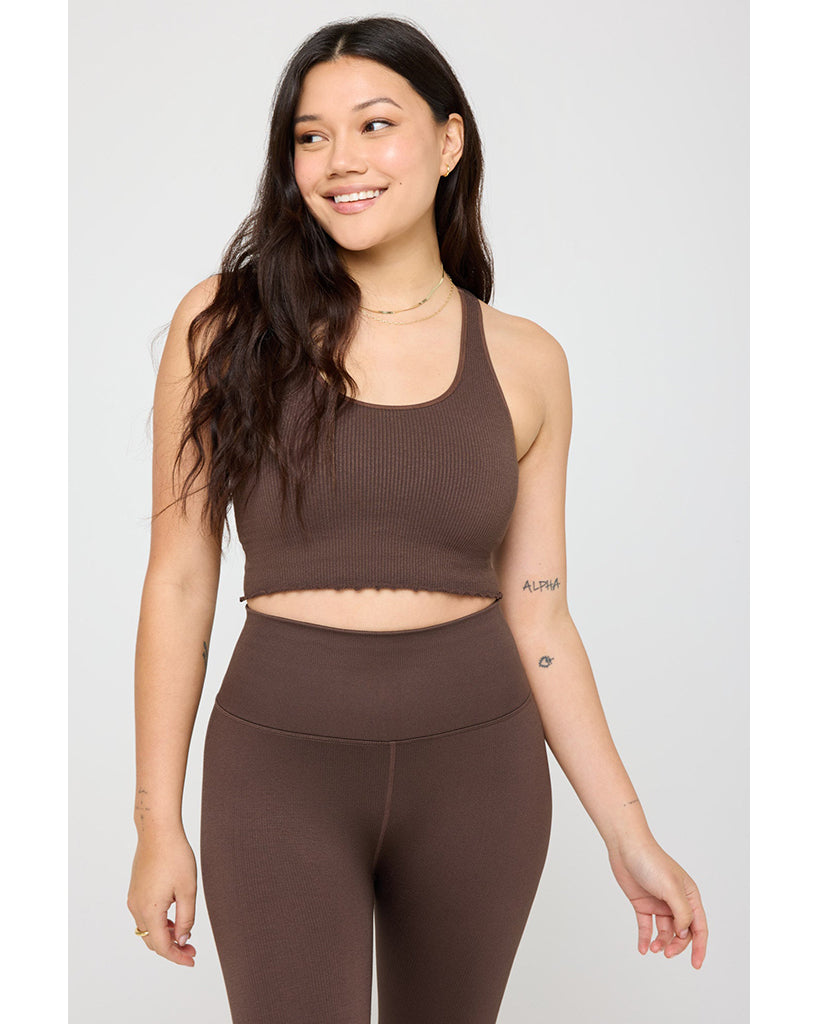 Spiritual Gangster Amor Crop Tank - Womens - Mocha