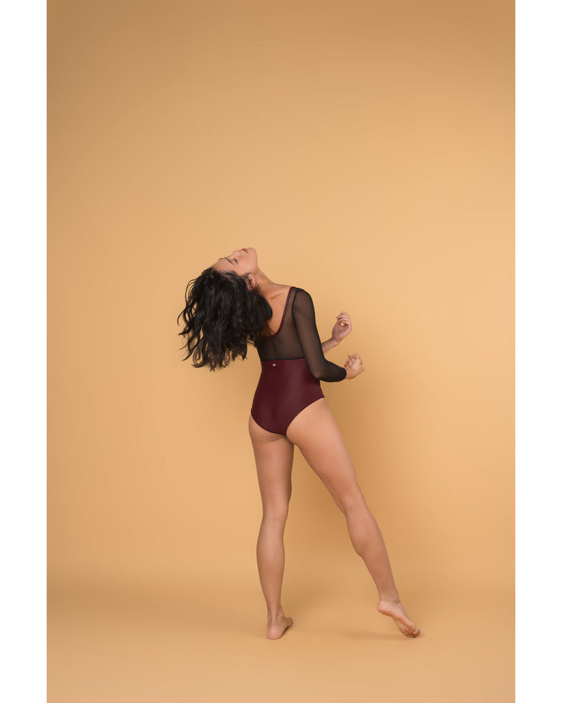 Supertone Bolt Collection Avery Mesh 3/4 Long Sleeve Leotard - Womens