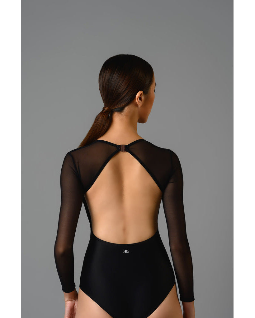 Supertone Couture Collection Megan with Velvet &amp; Mesh Long Sleeve Leotard - Womens