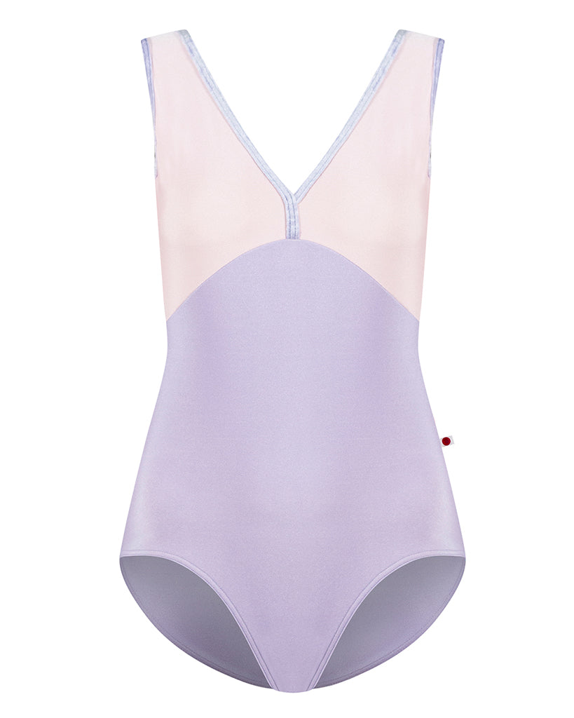 Yumiko Alicia Velvet Double V Front &amp; Back Sleeveless Leotard - Womens - Poem / Rose / Angelic