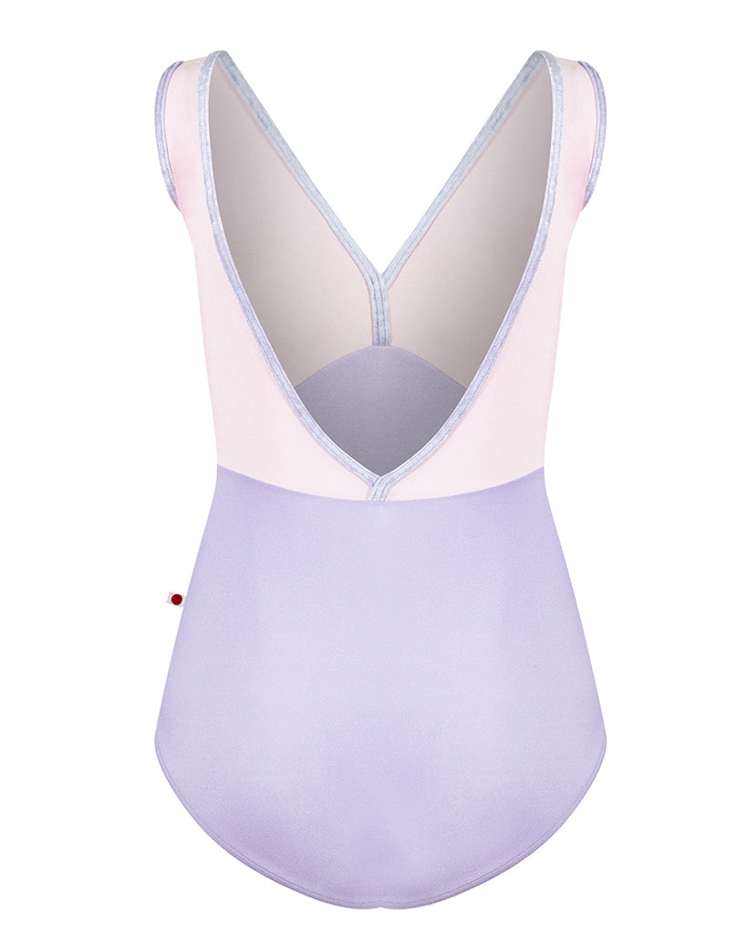 Yumiko Alicia Velvet Double V Front &amp; Back Sleeveless Leotard - Womens - Poem / Rose / Angelic