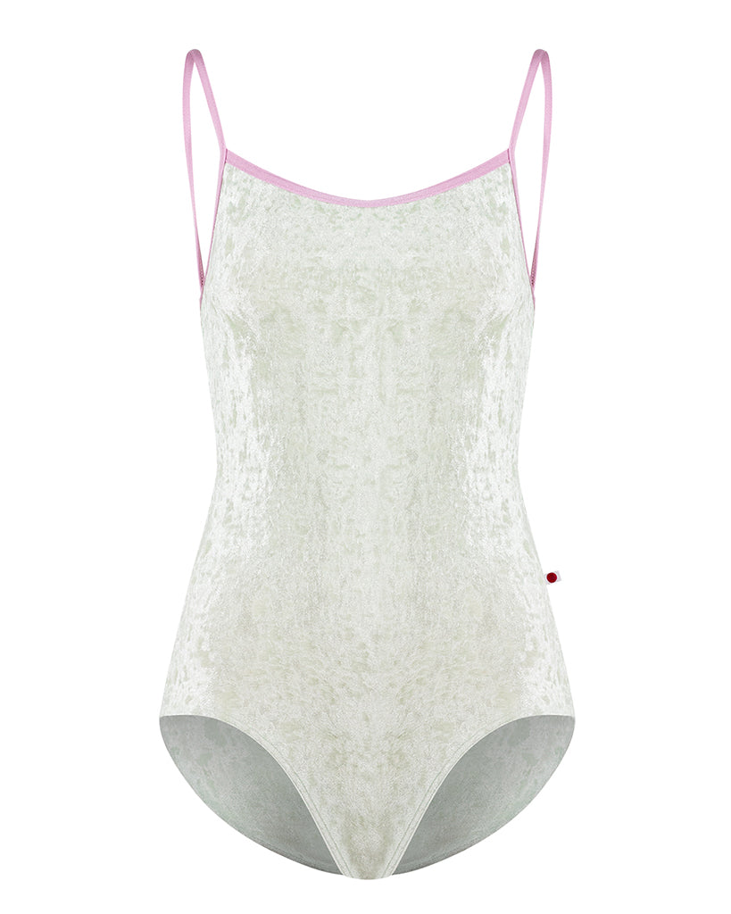 Yumiko Daniela Velvet Cross Strap Camisole Leotard - Womens - Pistachio / Confetti