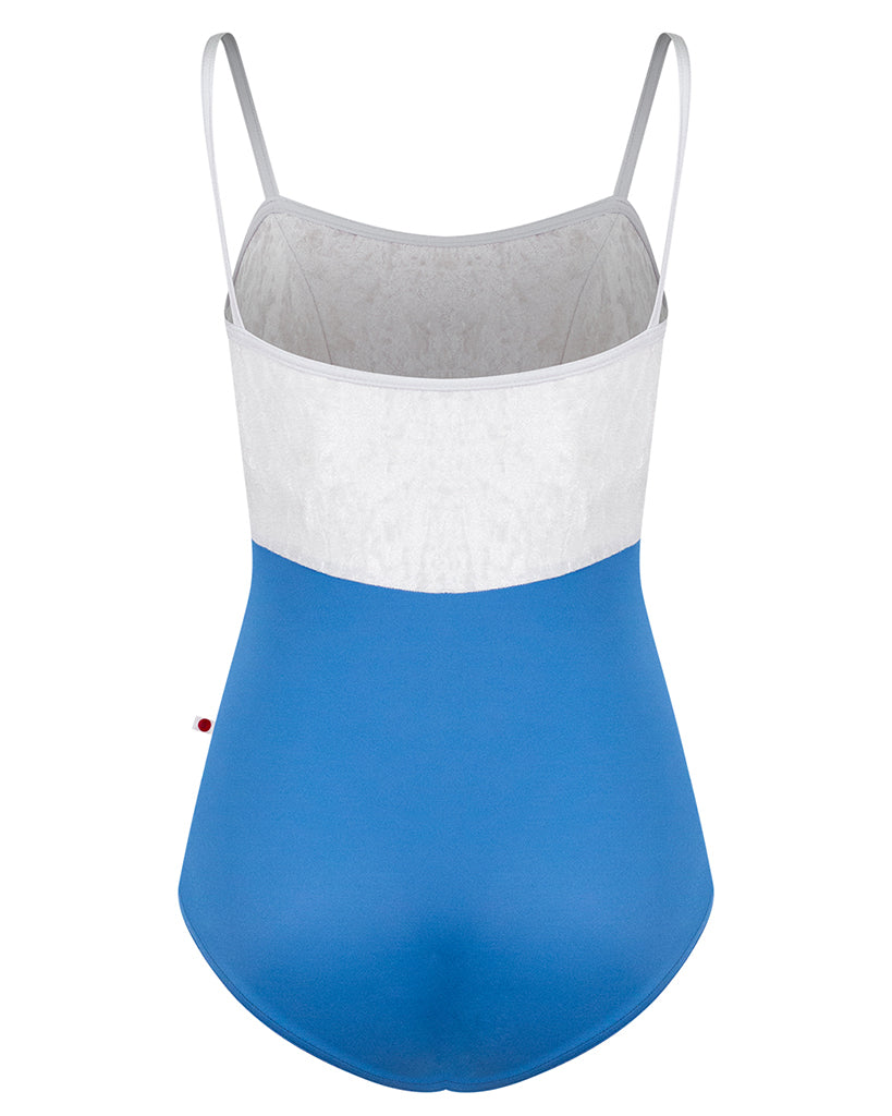 Yumiko Denise Velvet Duo Princess Seamed Camisole Leotard - Womens - Lapis / Silver