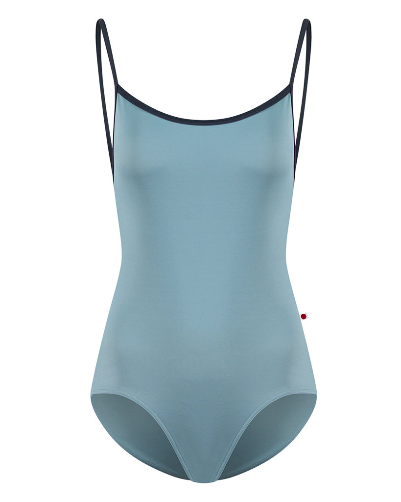 Yumiko Tamara Horizontal Strap Low Back High Cut Camisole Leotard - Womens - Fox / Titanium