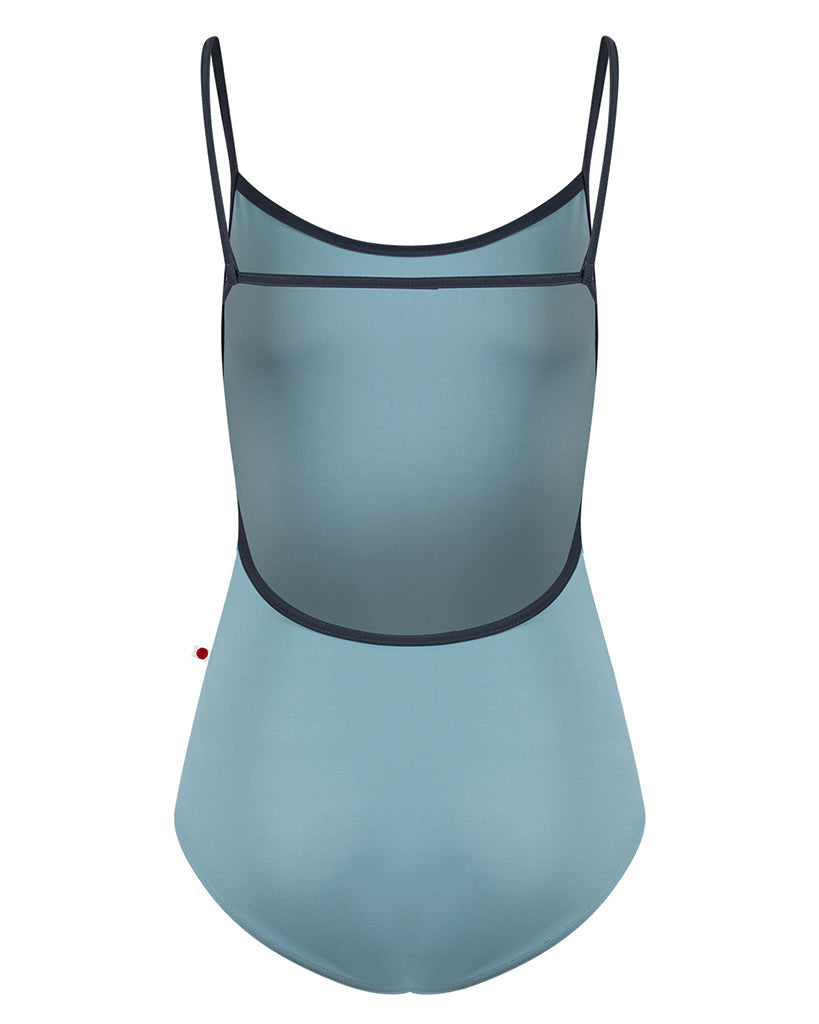 Yumiko Tamara Horizontal Strap Low Back High Cut Camisole Leotard - Womens - Fox / Titanium