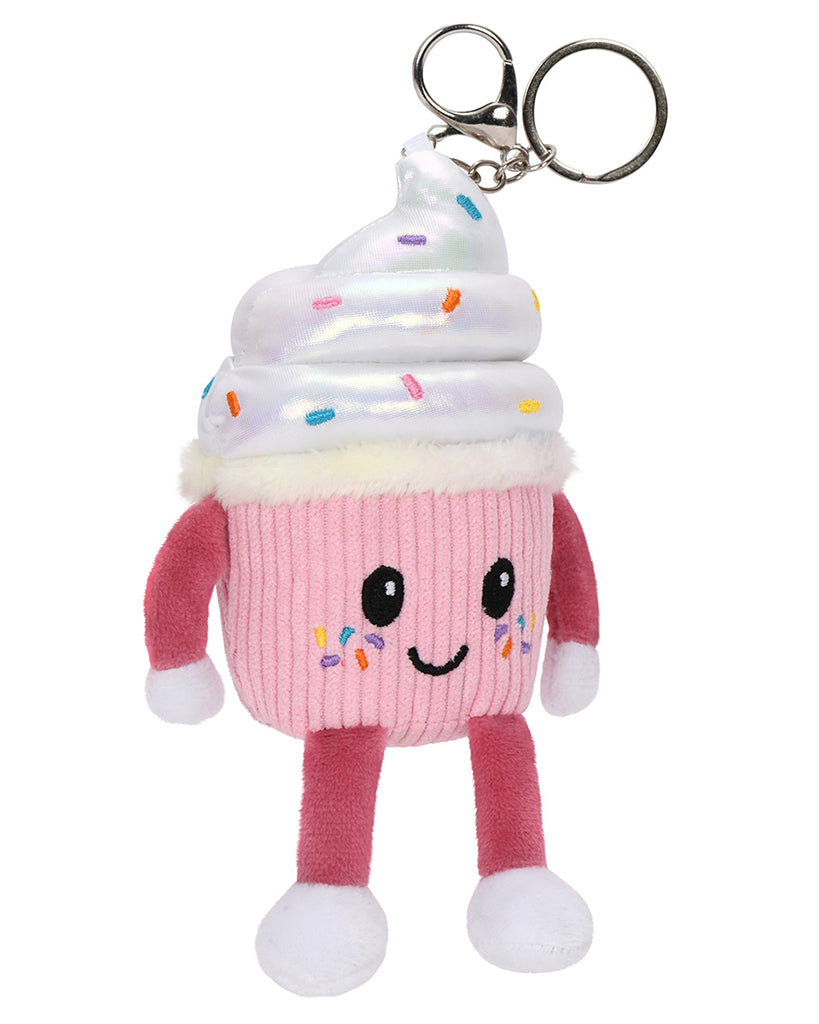 iscream Furry and Fleece Bag Buddy Plush Keychain - 860581 - Sprinkles the Cupcake